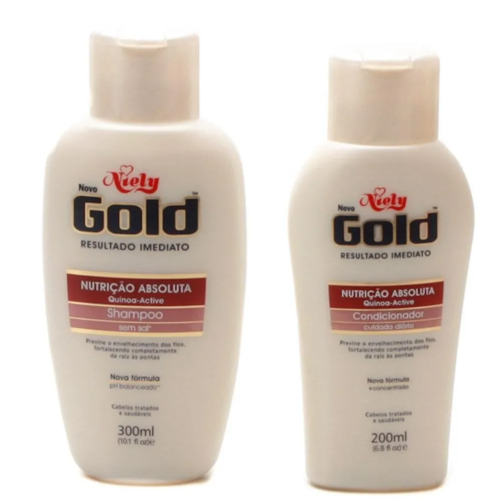Shampoo Niely Gold Nutrição Absoluta Sem Sal Com 300ml + Condicionador Niely Gold Nutrição Absoluta 200ml
