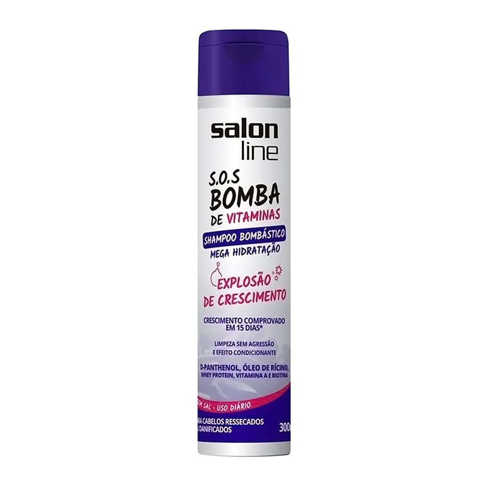 Shampoo S.O.S Bomba de Vitaminas Mega Hidratação Salon Line 300ml