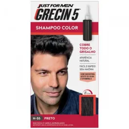 Tonalizante Masculino Grecin 5 Shampoo Color H-55 Preto 60ml