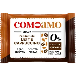 Snack de Fondant ao Leite e Capuccino Como Amo Zero Açúcar e Zero Glúten 20g
