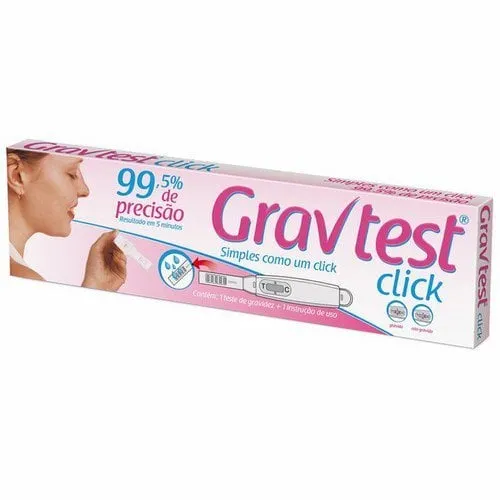 Teste de Gravidez Grav Test Click Com 1 teste de uso único