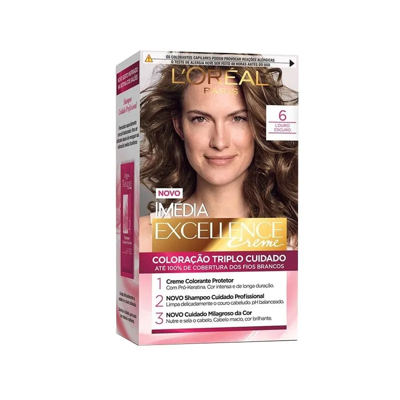 Tintura Creme Imédia Excellence L'Oréal Nº 6 Louro Escuro