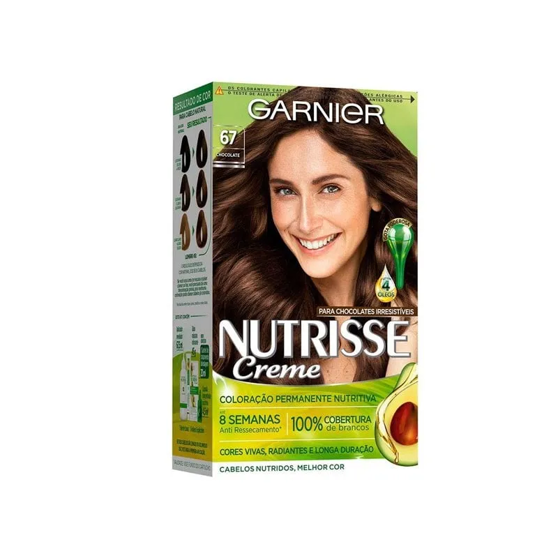 Tintura Creme Garnier Nutrisse Nº 67 Louro Escuro Chocolate