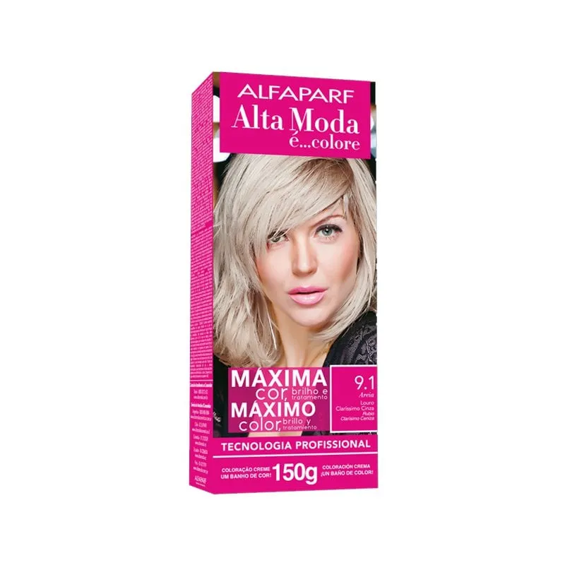 Tintura Creme Alfaparf Alta Moda é Colore Nº 9.1 Louro Claríssimo Cinza