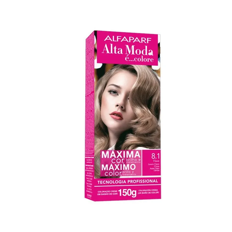Tintura Creme Alfaparf Alta Moda é Colore Nº 8.1 Louro Claro Cinza