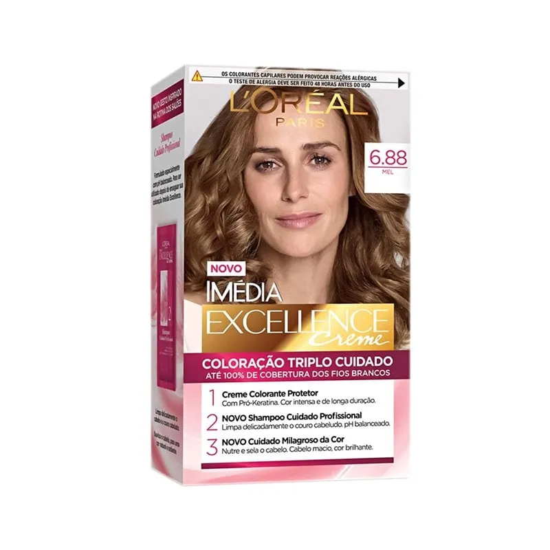 Tintura Creme Imédia Excellence L'Oréal Nº 6.88 Mel Tabaco