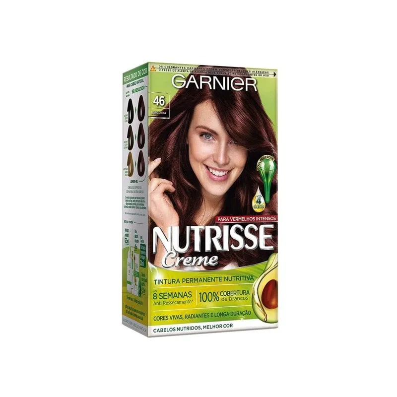 Tintura Creme Garnier Nutrisse Nº 46 Castanho Vermelho Borgonha