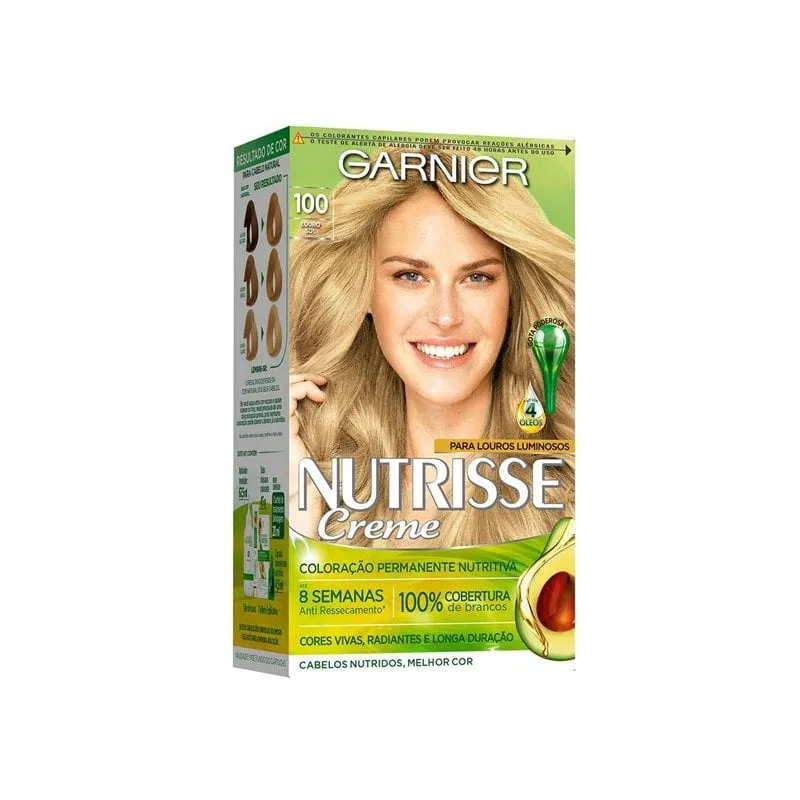 Tintura Creme Garnier Nutrisse Nº 100 Louro Claríssimo Sol