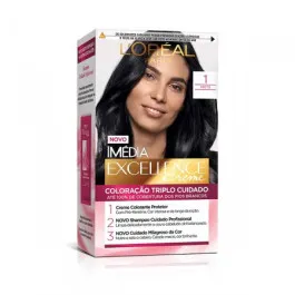 Tintura de Cabelo Imédia Excellence Creme 1.0 Preto L'Oréal Paris 1 Unidade