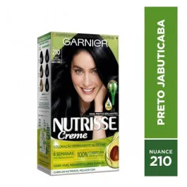 Tintura de Cabelo Ganier Nutrisse 210 Preto Jabuticaba Preto Azulado 1 Unidade