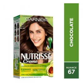 Tintura de Cabelo Ganier Nutrisse 67 Chocolate Louro Escuro Dourado Acaju 1 Unidade
