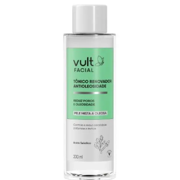 Tônico Renovador Facial Antioleosidade Vult 200ml