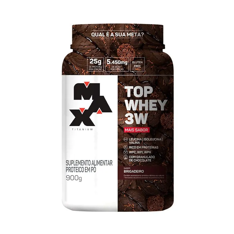 Top Whey 3W 900G brigadeiro - Max Titanium