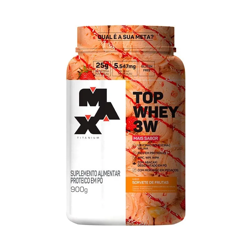 Top Whey 3W 900G sorvete - Max Titanium