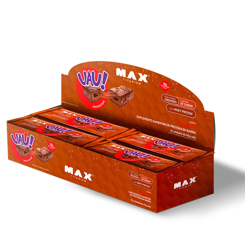 Uau Protein Bar 45G brigadeiro - Display com 12 unidades - Max Titanium