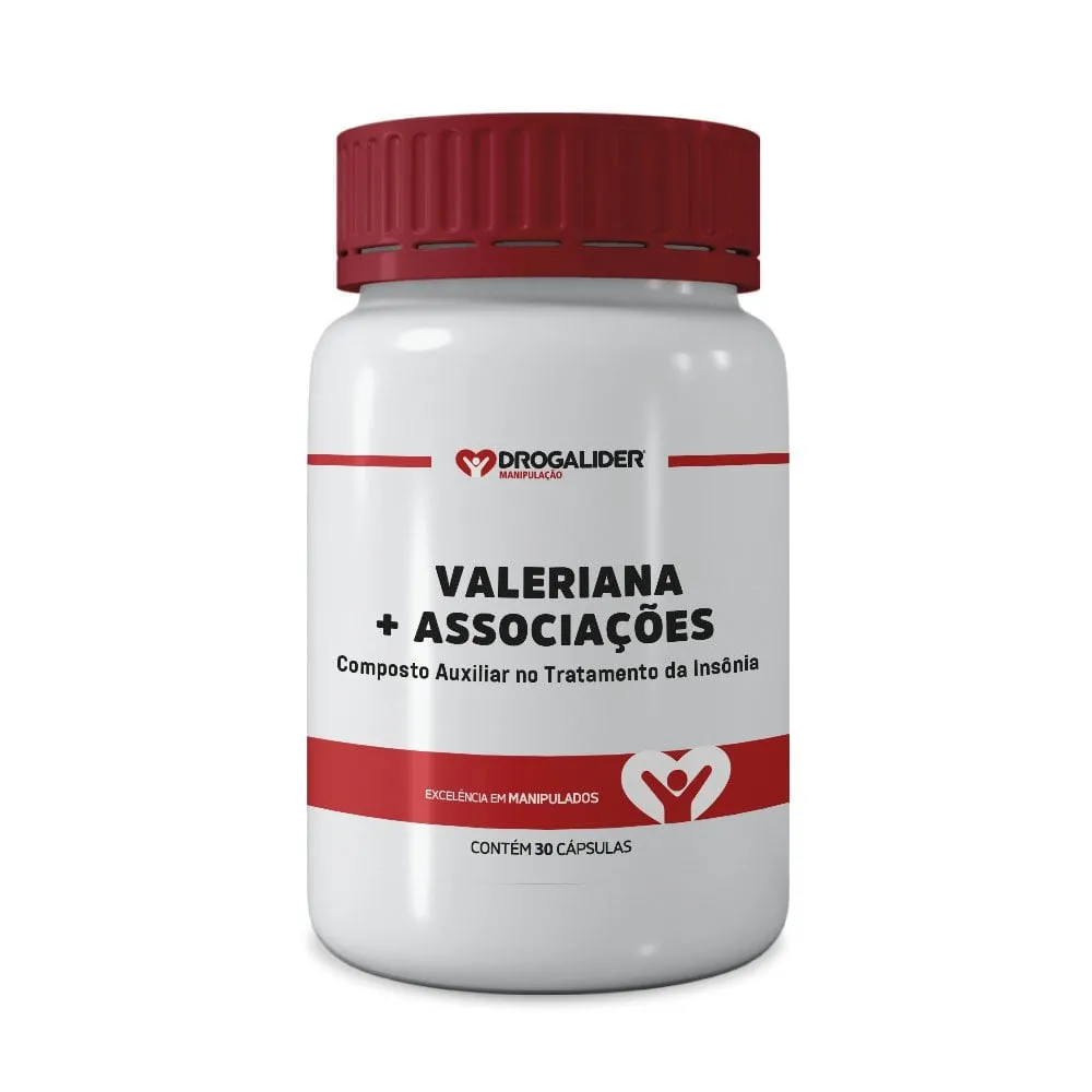 Valeriana + Associações 30 cápsulas Composto Auxiliar no Tratamento da Insônia