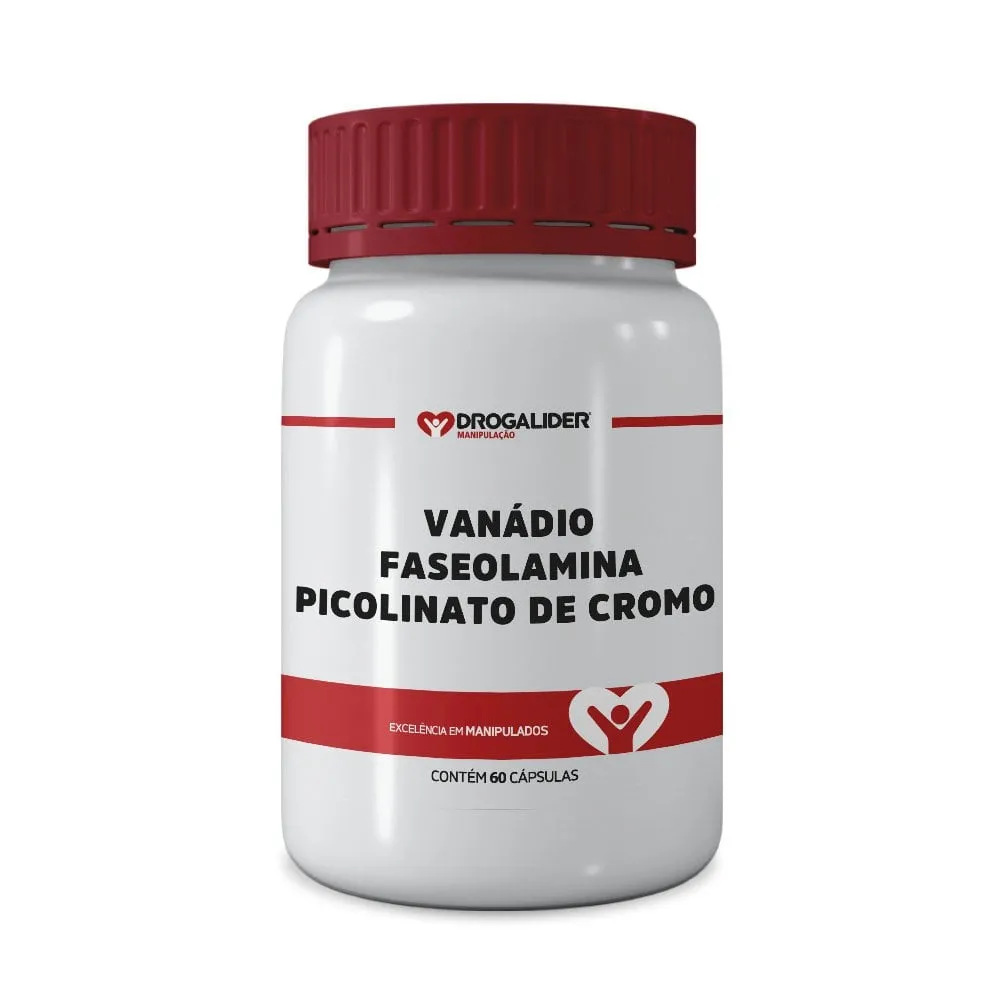 Vanádio + Faseolamina + Picolinato de Cromo 60 cápsulas