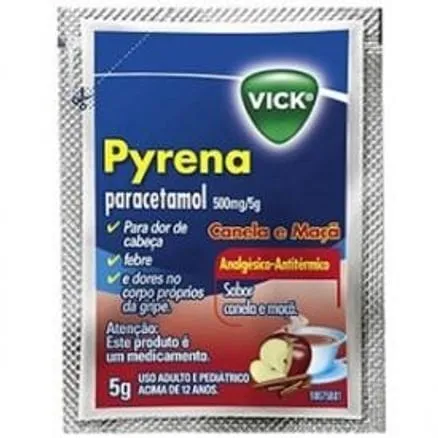Vick Pyrena 500mg 1 Envelope Com 5g Sabor Canela e Maçã
