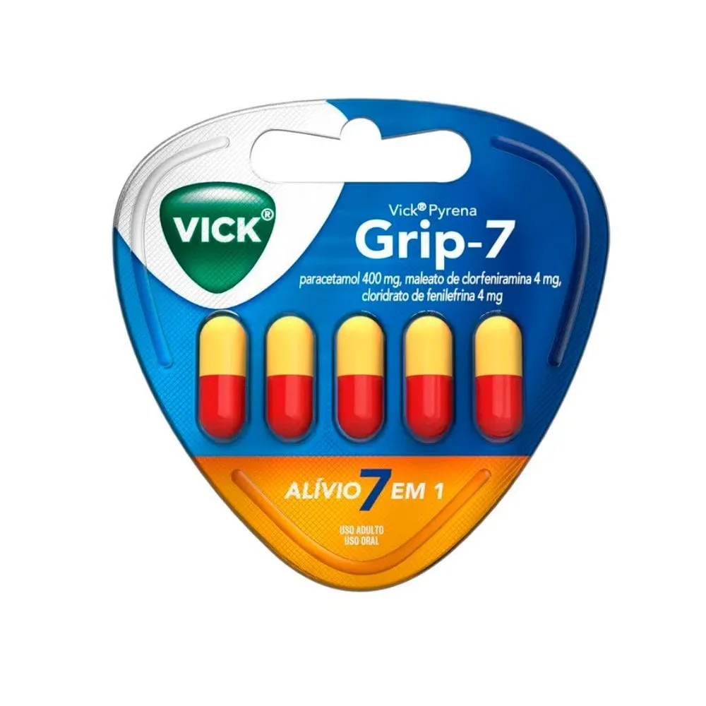 Vick Pyrena Grip-7 com 5 Cápsulas