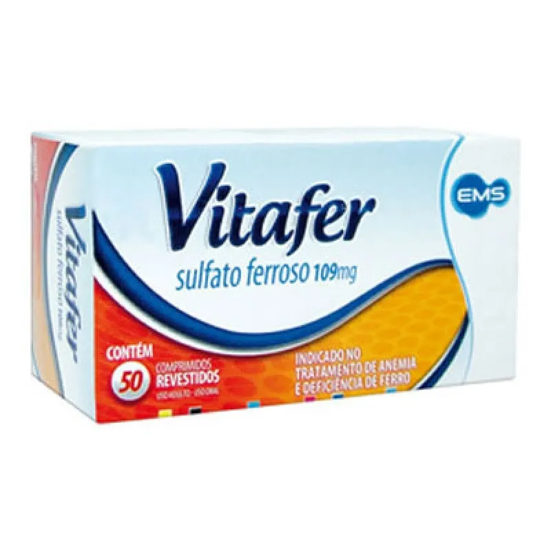 Vitafer 109mg Frasco Com 50 Comprimidos Revestidos