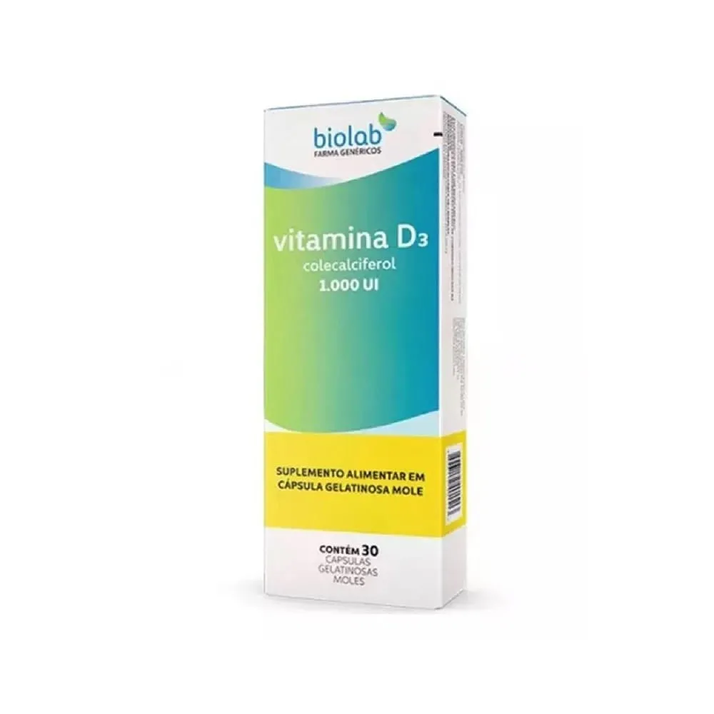 Vitamina D 1.000UI com 30 cápsulas - Biolab