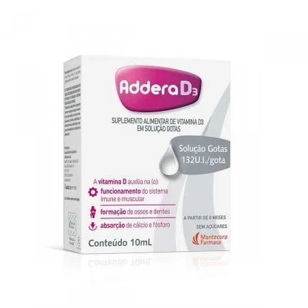 Vitamina D Addera D3 132UI Gotas com 10ml