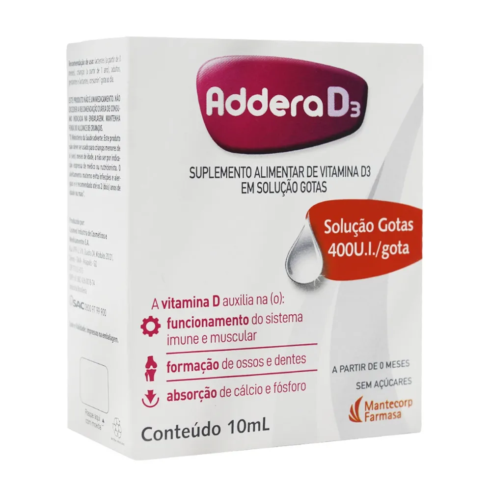 Vitamina D Addera D3 400UI/GOTA com 10 ml