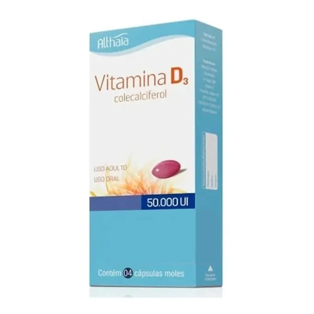 Vitamina D3 50000UI 4 Cápsulas Gel