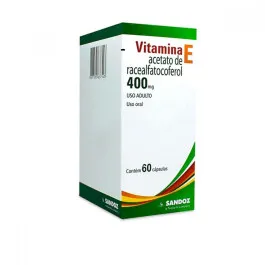 Vitamina E Sandoz 400mg 60 Cápsulas Gelatinosas Moles