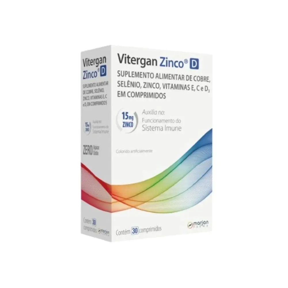 Vitergan Zinco D 30 Comprimidos Revestidos