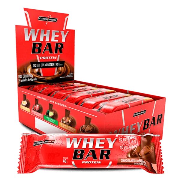 Whey Bar Protein 40g Chocolate - Display com 24 unidades - Integralmédica