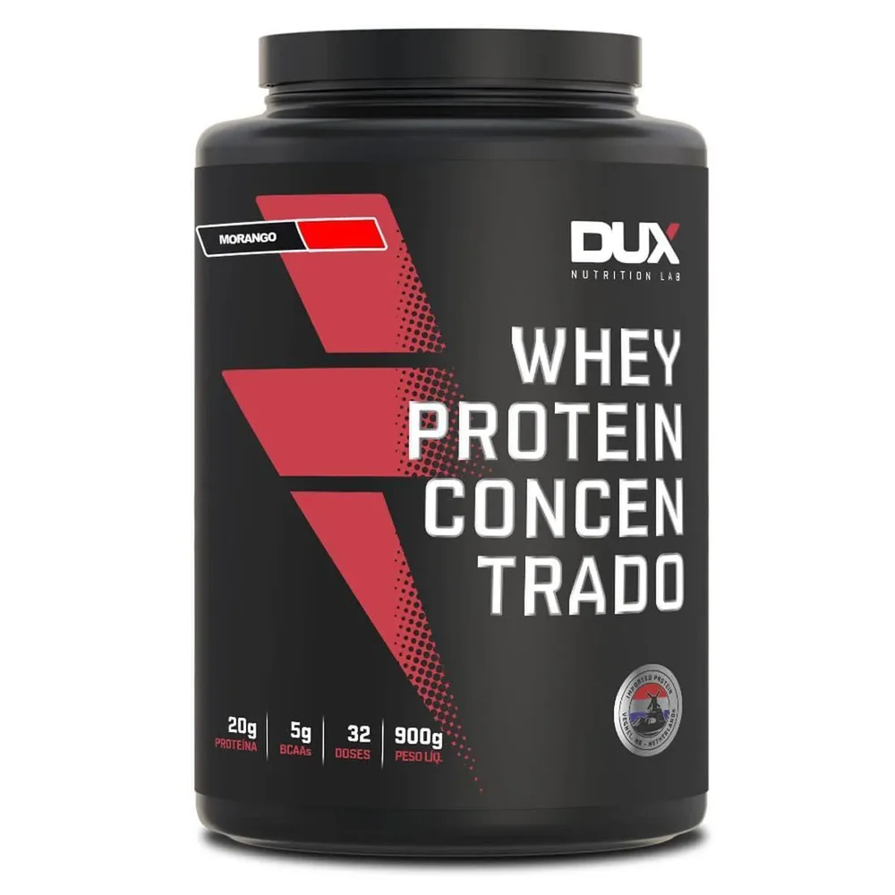 Whey Protein Concentrado Dux Nutrition Morango 900g