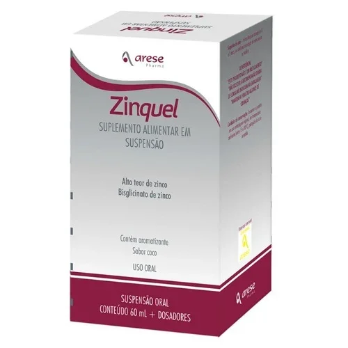 Zinquel 5mg/mL, caixa com 1 frasco com 60mL de suspensão de uso oral, sabor coco + dosador