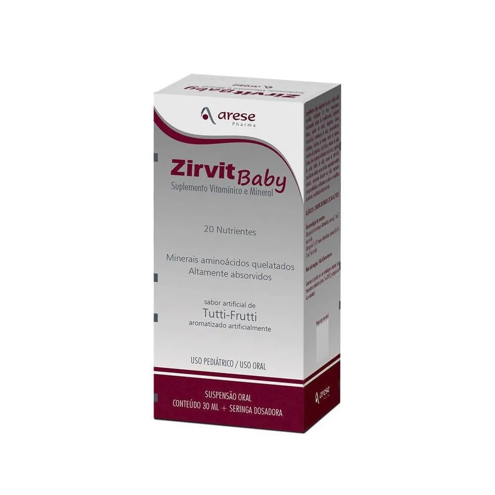 Zirvit Baby caixa com frasco de 30mL com solução oral