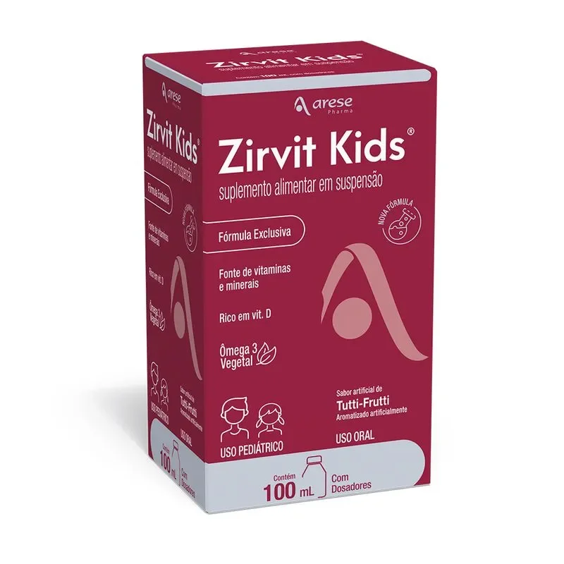 Zirvit Kids frasco com 100mL de suspensão de uso oral + copo dosador